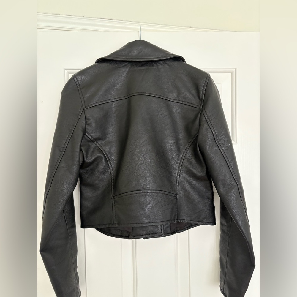 Abercrombie & Fitch Vegan Leather Moto Jacket - Black - Picture 5 of 7